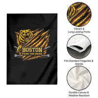 Boston Ice Hockey Garden Flag Retro Fear The Bear Funny Sarcastic Saying