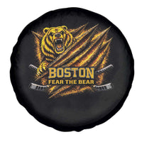Boston Ice Hockey Spare Tire Cover Retro Fear The Bear Funny Sarcastic Saying