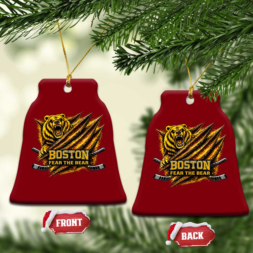 Boston Ice Hockey Ceramic Ornament Retro Fear The Bear Funny Sarcastic Saying