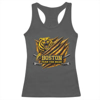 Boston Ice Hockey Racerback Tank Top Retro Fear The Bear Funny Sarcastic Saying
