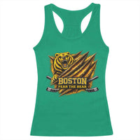 Boston Ice Hockey Racerback Tank Top Retro Fear The Bear Funny Sarcastic Saying