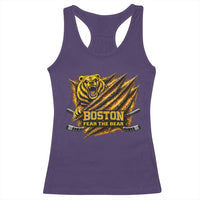 Boston Ice Hockey Racerback Tank Top Retro Fear The Bear Funny Sarcastic Saying