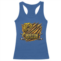 Boston Ice Hockey Racerback Tank Top Retro Fear The Bear Funny Sarcastic Saying