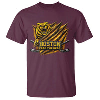 Boston Ice Hockey T Shirt Retro Fear The Bear Funny Sarcastic Saying