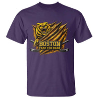 Boston Ice Hockey T Shirt Retro Fear The Bear Funny Sarcastic Saying