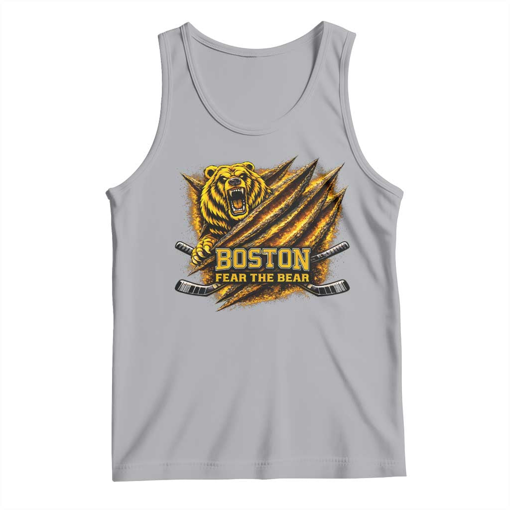 Boston Ice Hockey Tank Top Retro Fear The Bear Funny Sarcastic Saying
