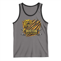 Boston Ice Hockey Tank Top Retro Fear The Bear Funny Sarcastic Saying