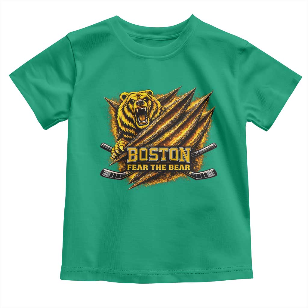 Boston Ice Hockey Toddler T Shirt Retro Fear The Bear Funny Sarcastic Saying