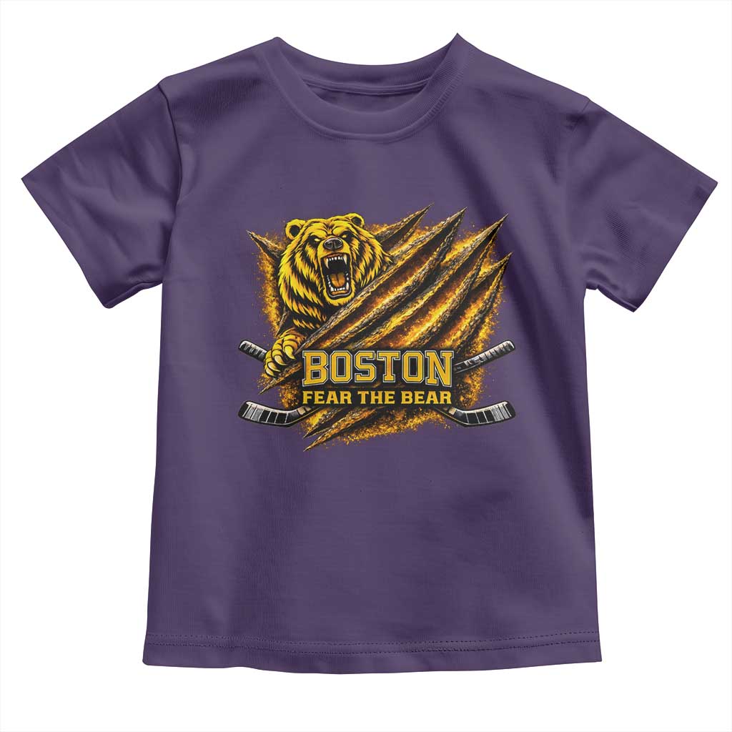 Boston Ice Hockey Toddler T Shirt Retro Fear The Bear Funny Sarcastic Saying
