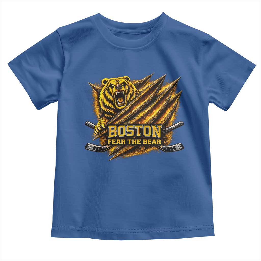 Boston Ice Hockey Toddler T Shirt Retro Fear The Bear Funny Sarcastic Saying