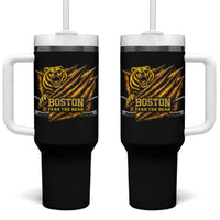 Boston Ice Hockey Tumbler With Handle Retro Fear The Bear Funny Sarcastic Saying