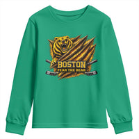 Boston Ice Hockey Youth Sweatshirt Retro Fear The Bear Funny Sarcastic Saying