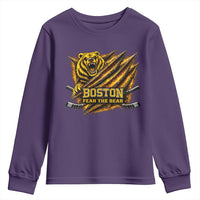 Boston Ice Hockey Youth Sweatshirt Retro Fear The Bear Funny Sarcastic Saying