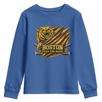 Boston Ice Hockey Youth Sweatshirt Retro Fear The Bear Funny Sarcastic Saying