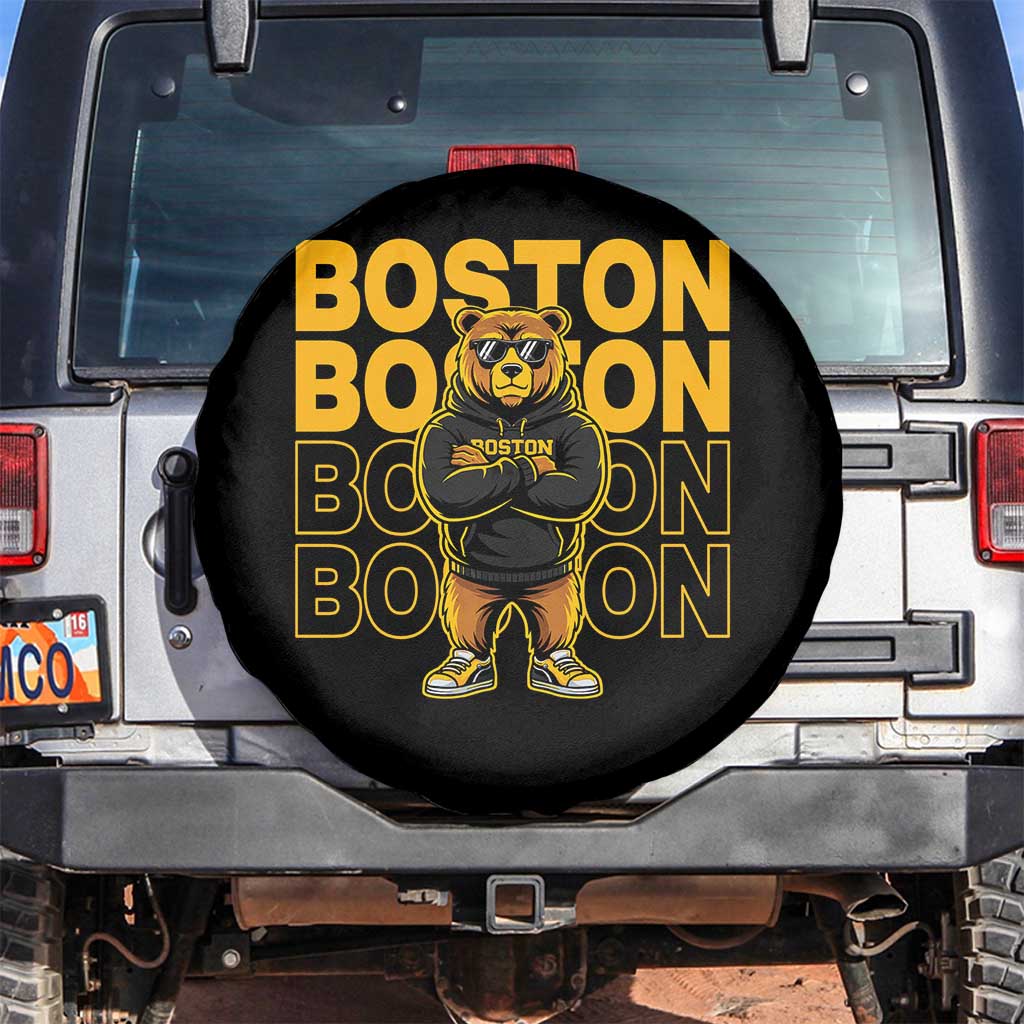 Retro Boston Ice Hockey Spare Tire Cover Fear The Bear