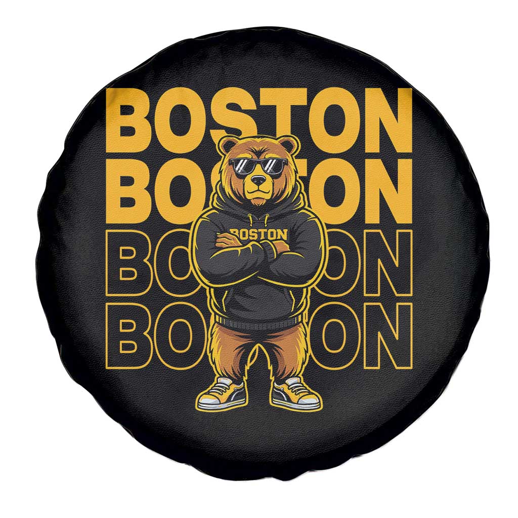 Retro Boston Ice Hockey Spare Tire Cover Fear The Bear