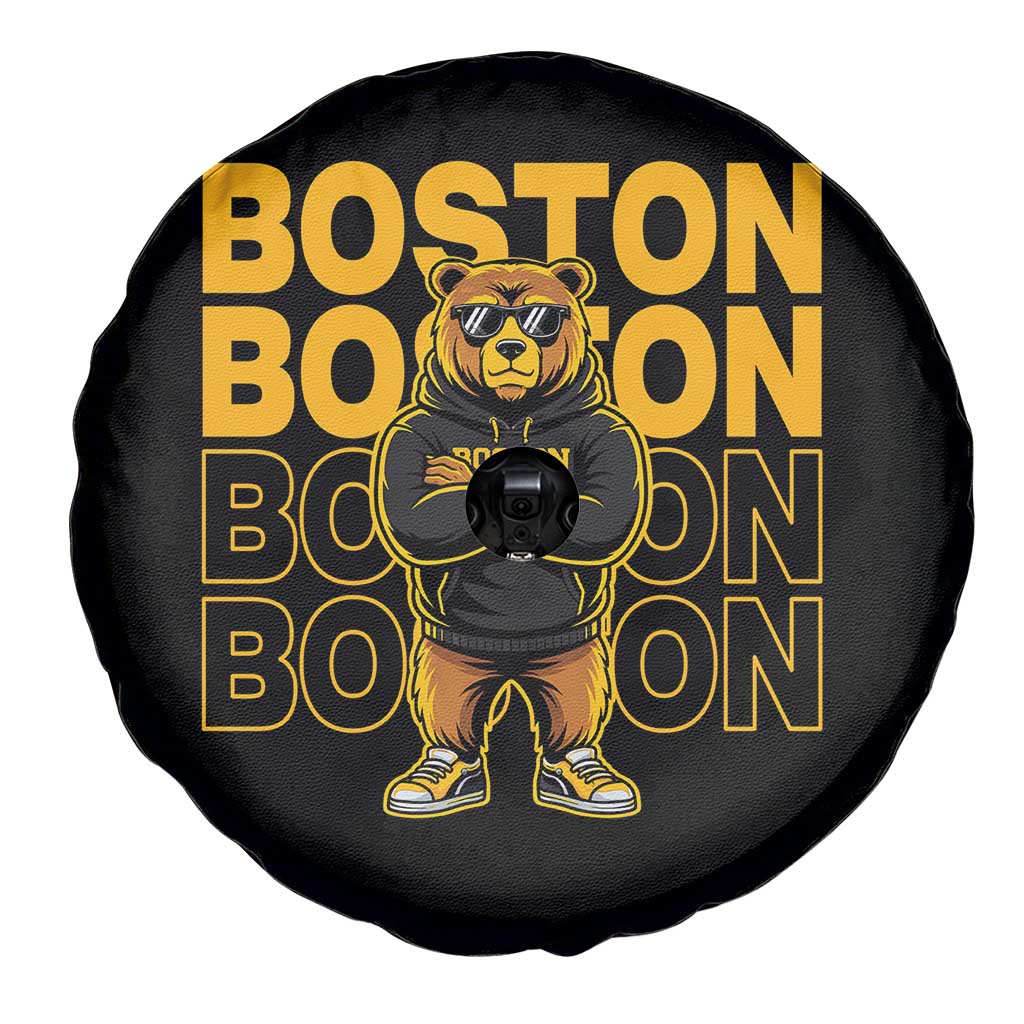 Retro Boston Ice Hockey Spare Tire Cover Fear The Bear
