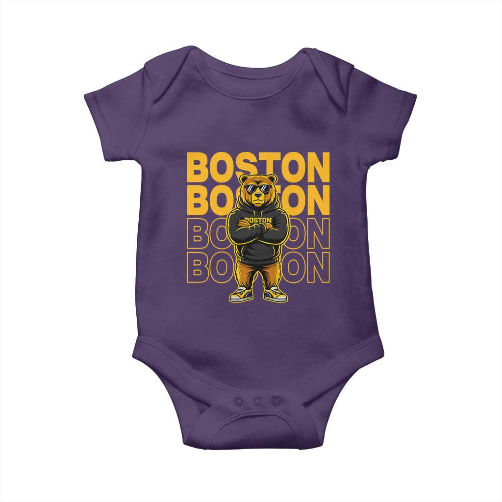 Retro Boston Ice Hockey Baby Onesie Fear The Bear
