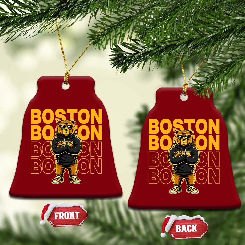 Retro Boston Ice Hockey Ceramic Ornament Fear The Bear