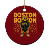 Retro Boston Ice Hockey Ceramic Ornament Fear The Bear