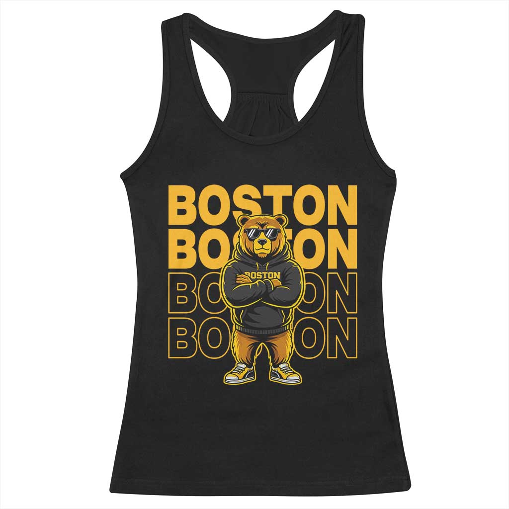Retro Boston Ice Hockey Racerback Tank Top Fear The Bear