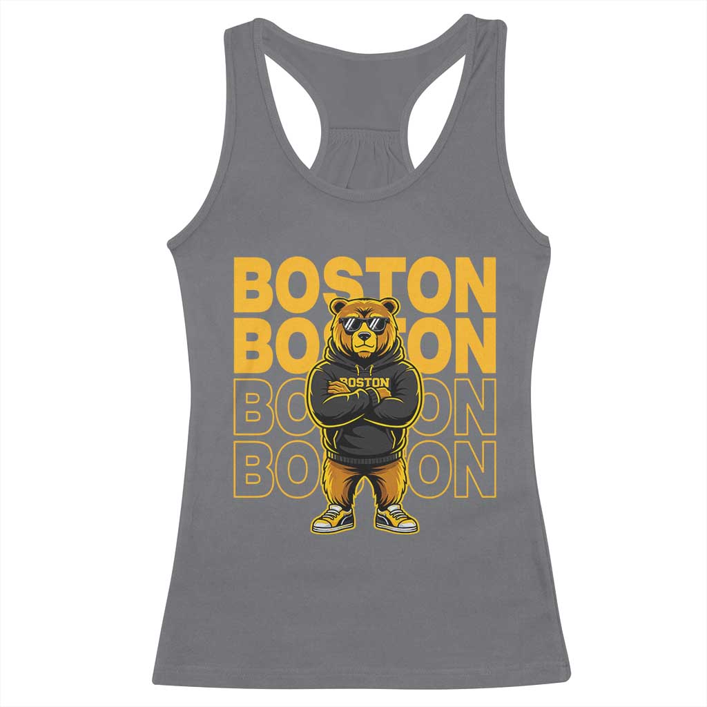 Retro Boston Ice Hockey Racerback Tank Top Fear The Bear