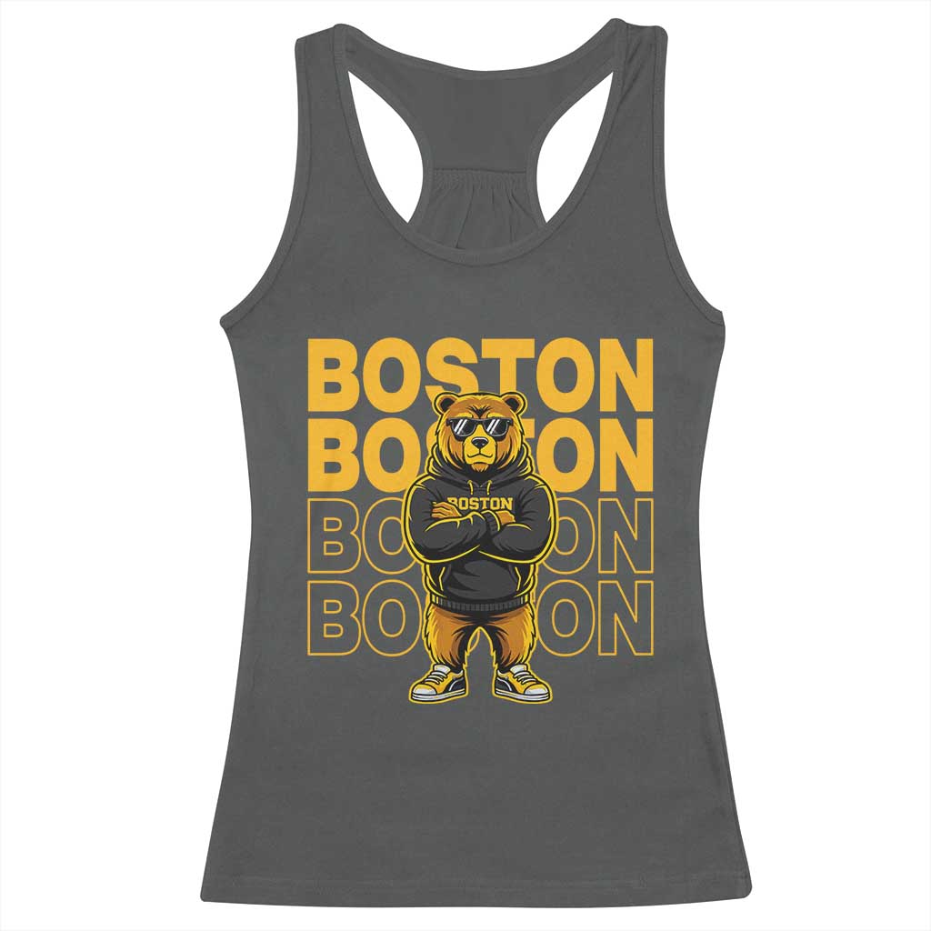 Retro Boston Ice Hockey Racerback Tank Top Fear The Bear