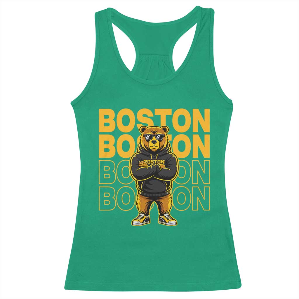 Retro Boston Ice Hockey Racerback Tank Top Fear The Bear