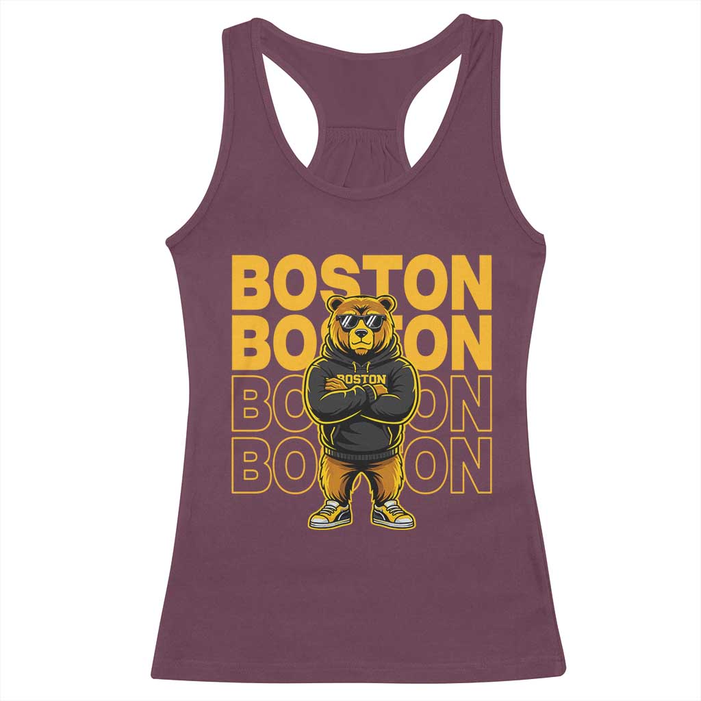 Retro Boston Ice Hockey Racerback Tank Top Fear The Bear