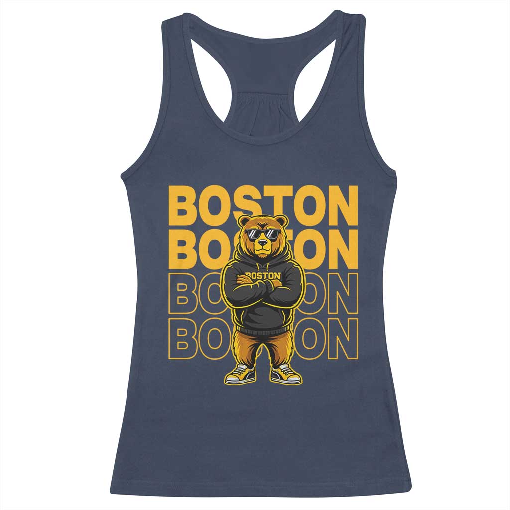Retro Boston Ice Hockey Racerback Tank Top Fear The Bear