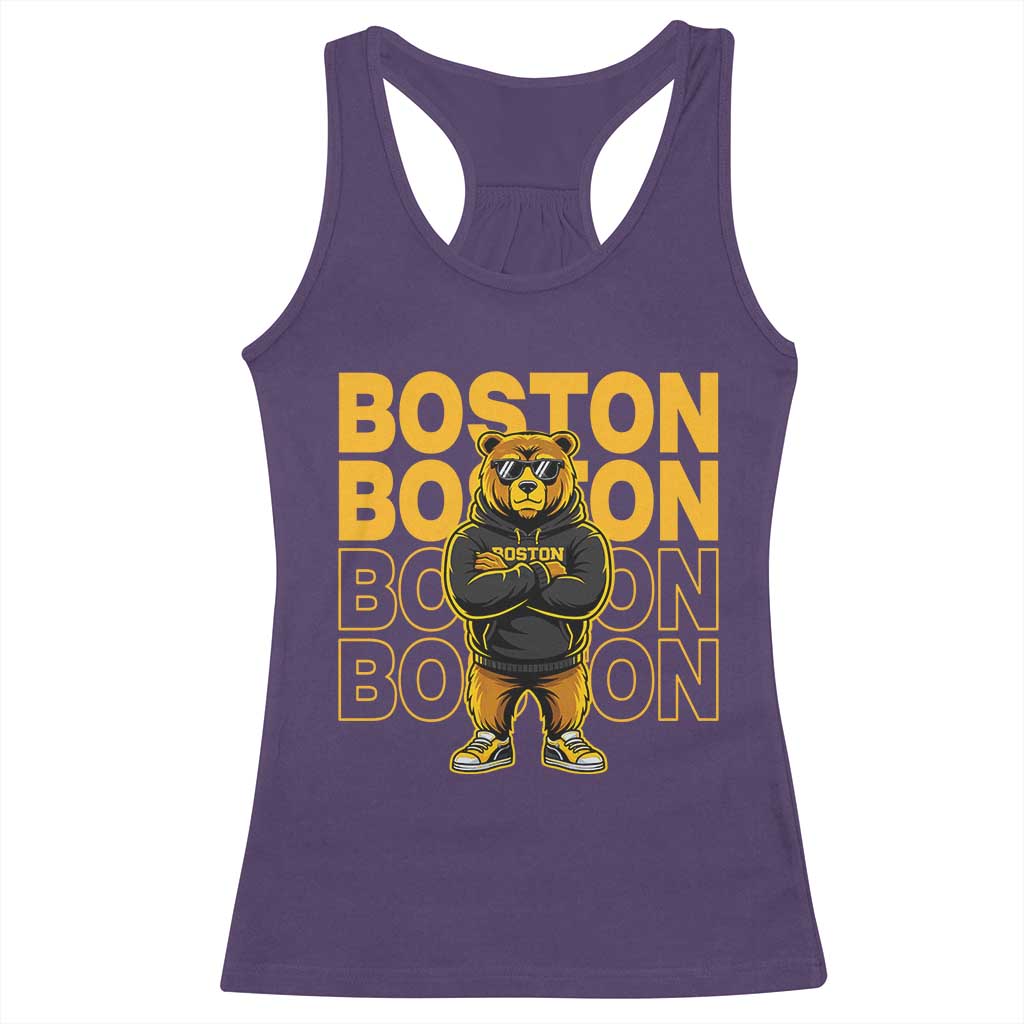 Retro Boston Ice Hockey Racerback Tank Top Fear The Bear