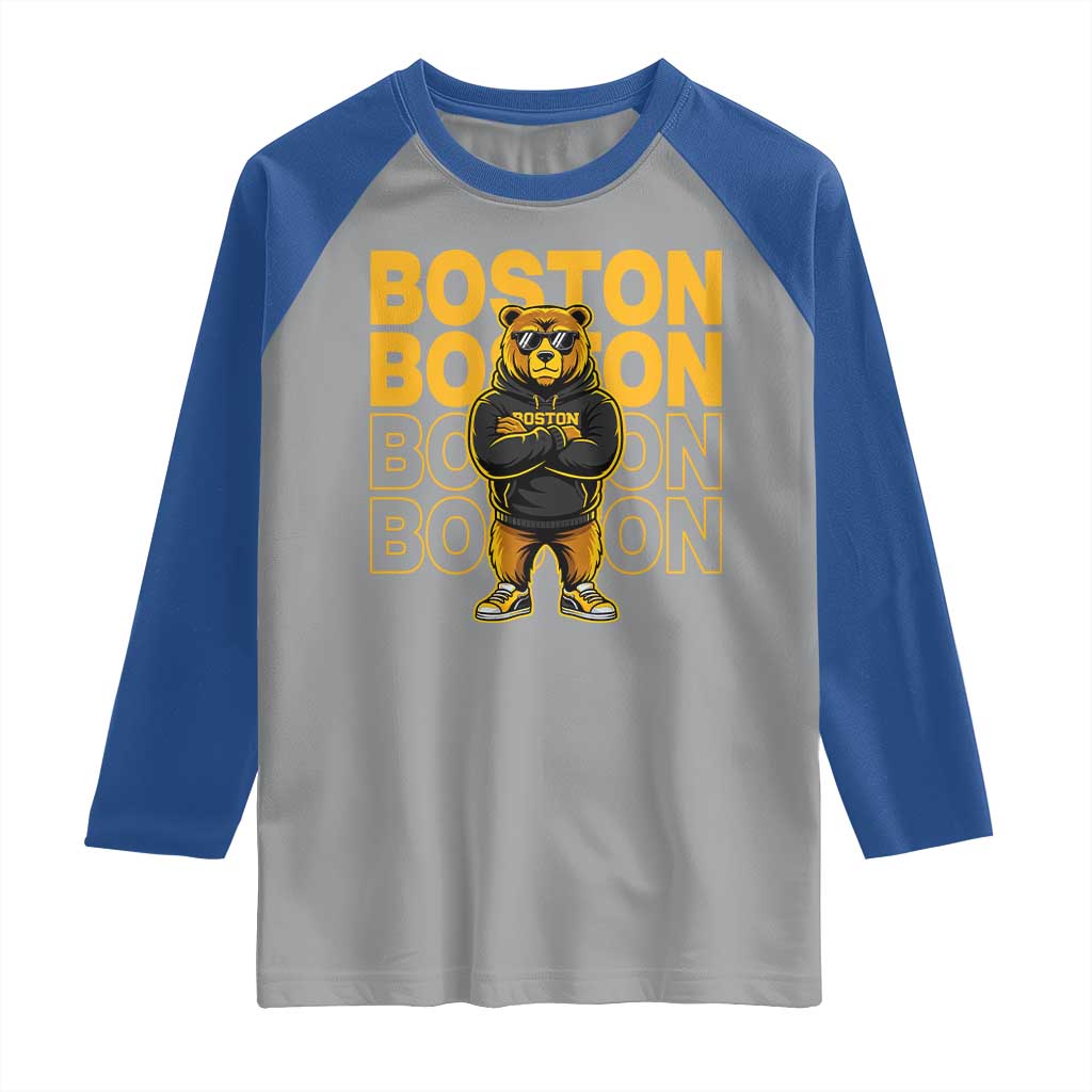 Retro Boston Ice Hockey Raglan Shirt Fear The Bear