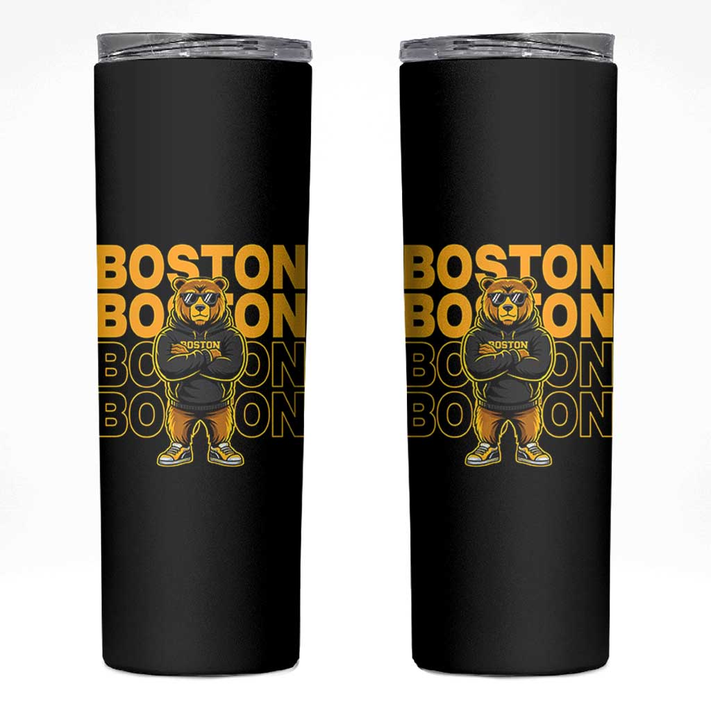 Retro Boston Ice Hockey Skinny Tumbler Fear The Bear