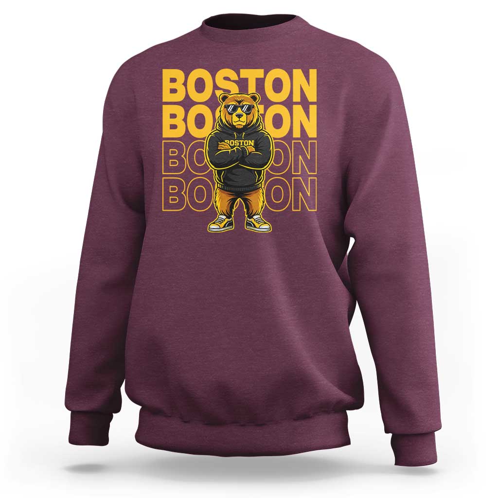 Retro Boston Ice Hockey Sweatshirt Fear The Bear