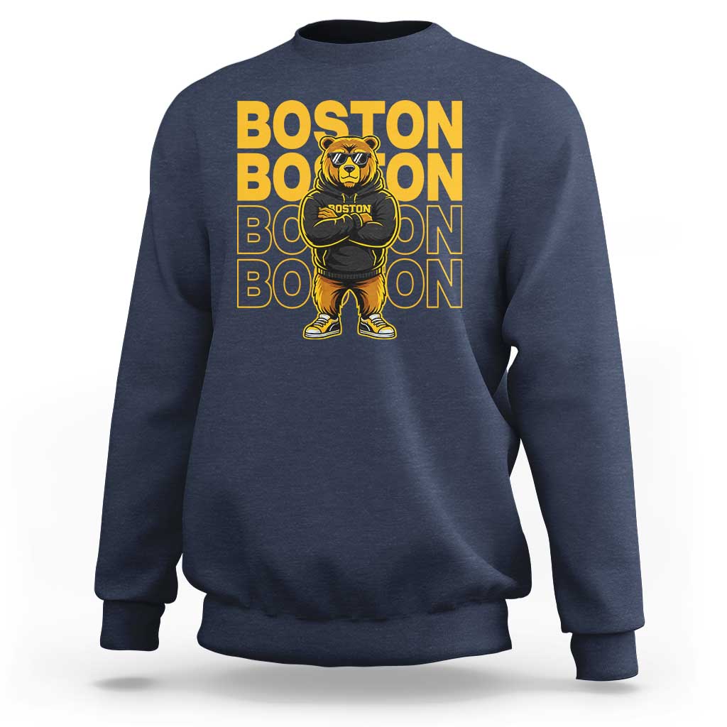 Retro Boston Ice Hockey Sweatshirt Fear The Bear
