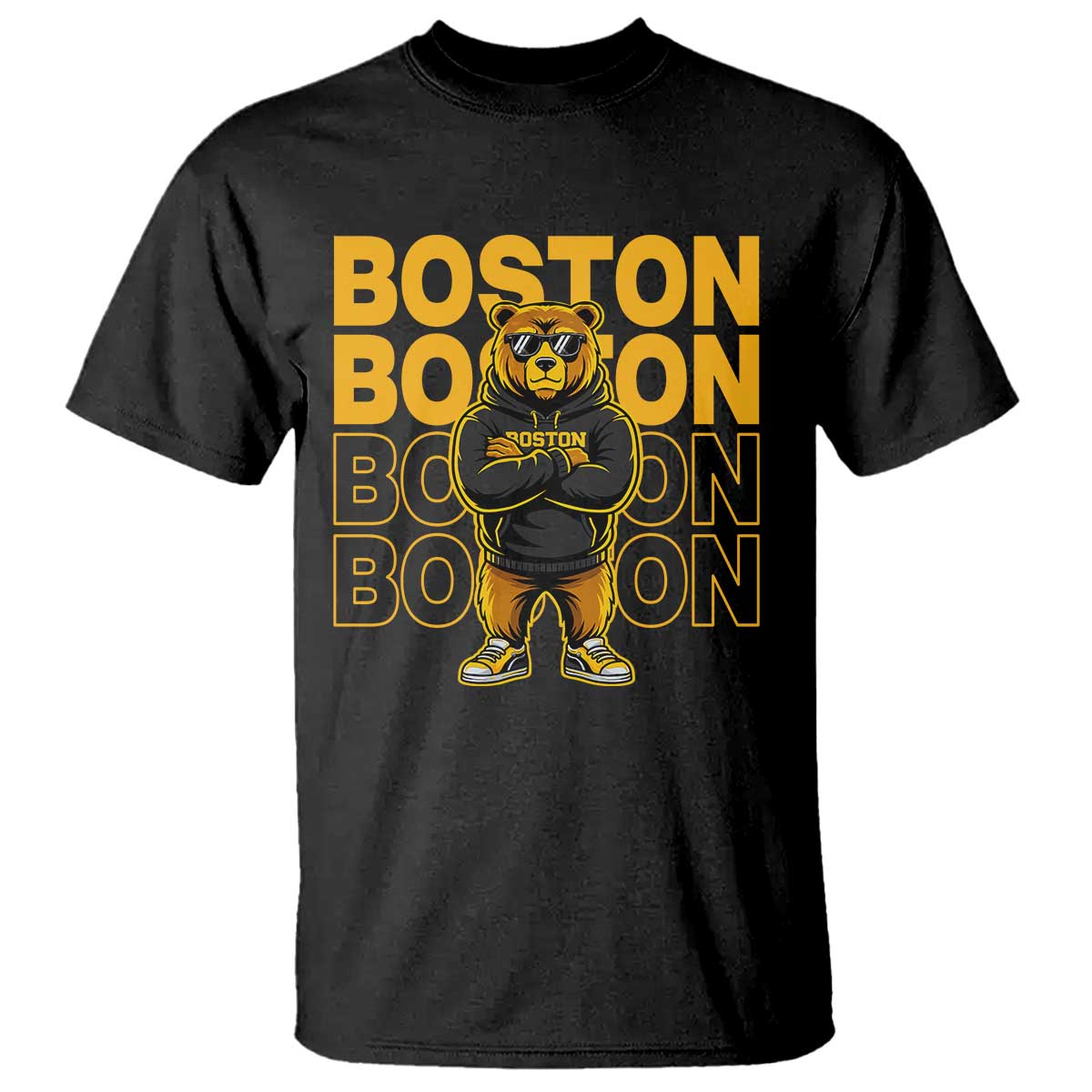 Retro Boston Ice Hockey T Shirt Fear The Bear