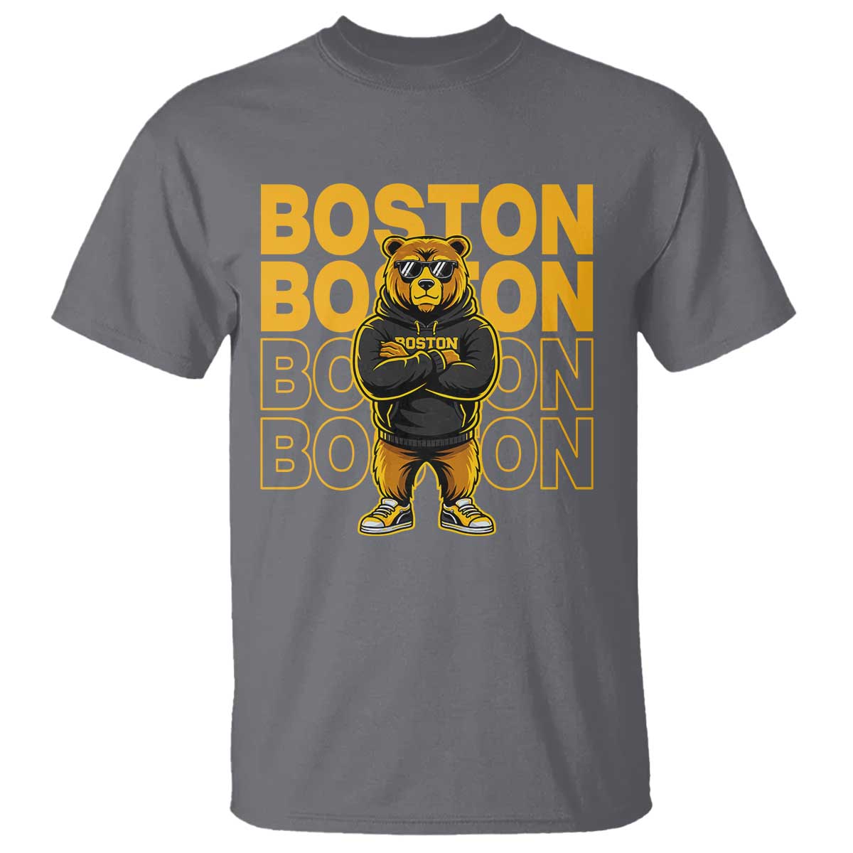 Retro Boston Ice Hockey T Shirt Fear The Bear