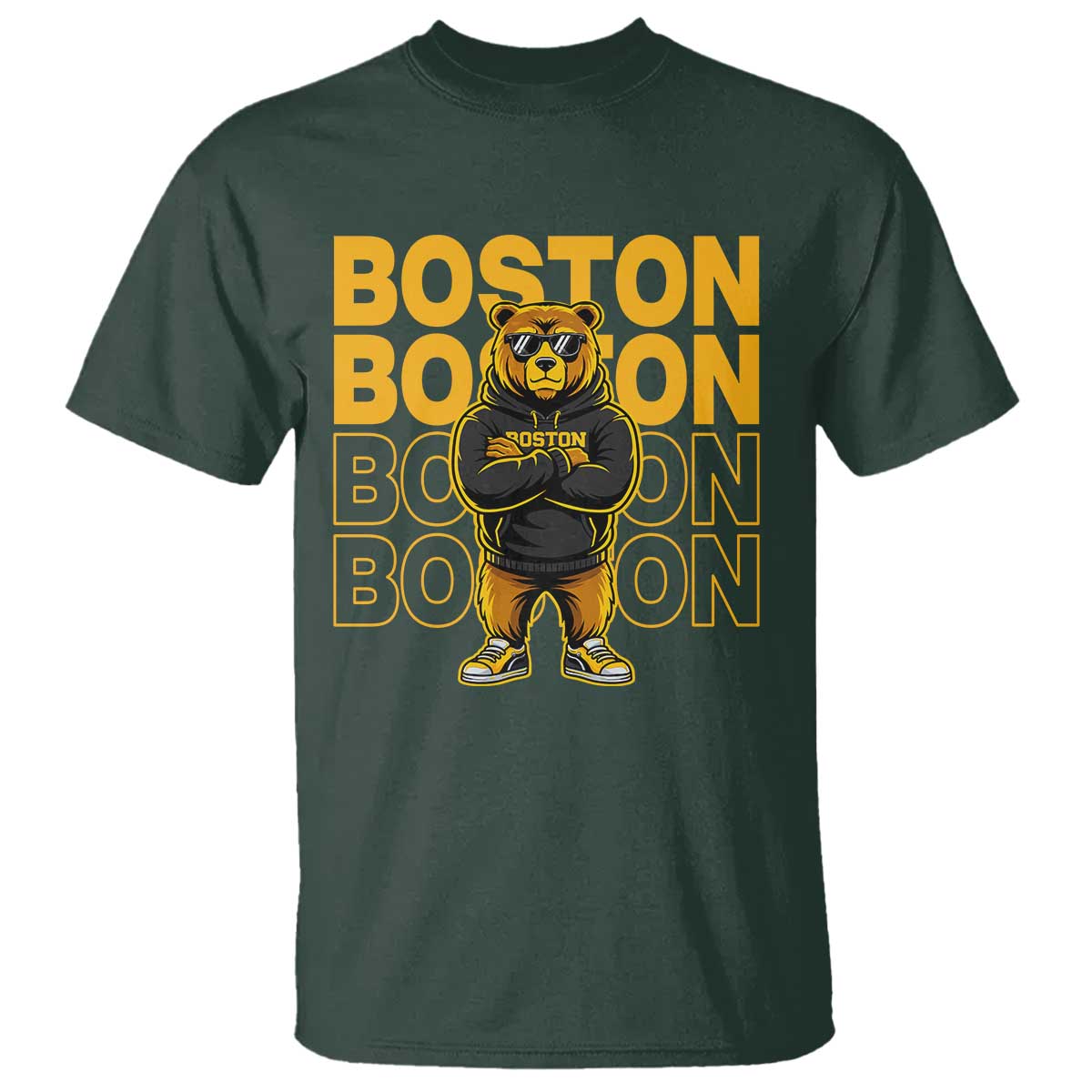 Retro Boston Ice Hockey T Shirt Fear The Bear