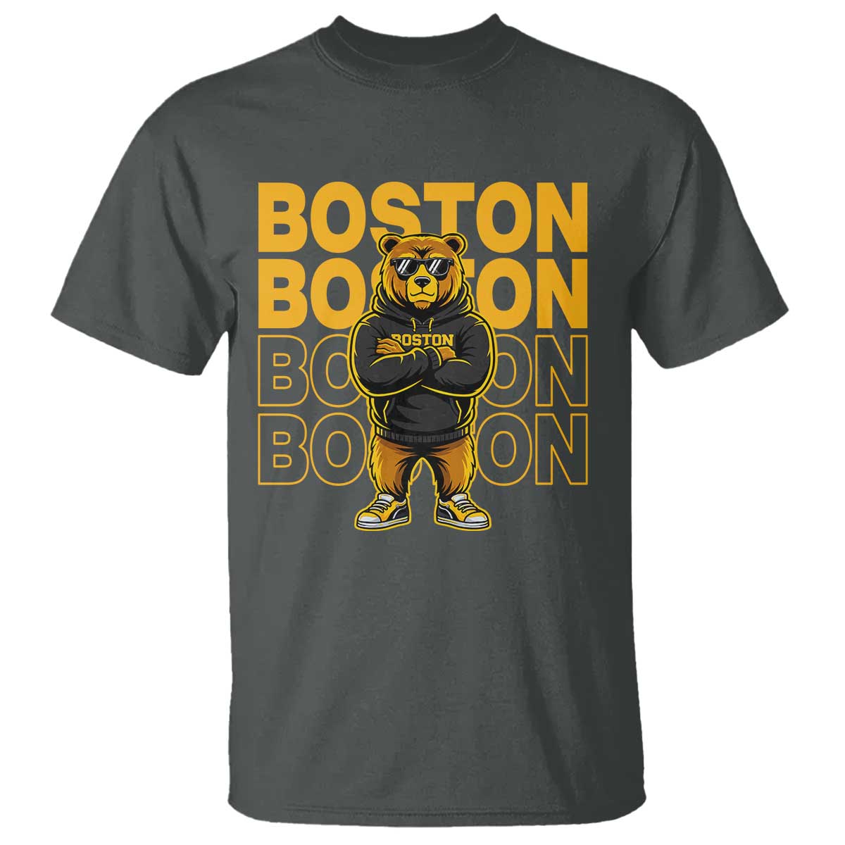 Retro Boston Ice Hockey T Shirt Fear The Bear