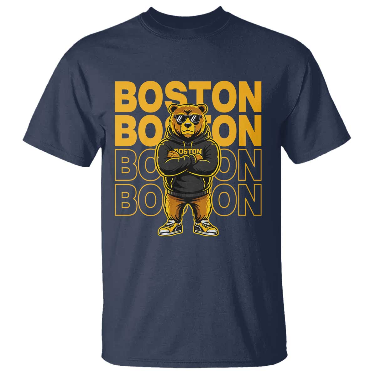 Retro Boston Ice Hockey T Shirt Fear The Bear