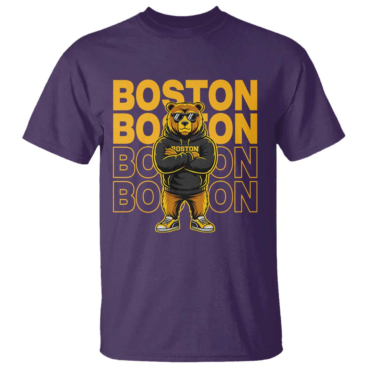 Retro Boston Ice Hockey T Shirt Fear The Bear