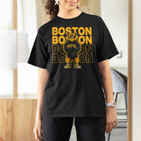 Retro Boston Ice Hockey T Shirt For Women Fear The Bear
