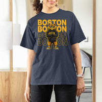 Retro Boston Ice Hockey T Shirt For Women Fear The Bear