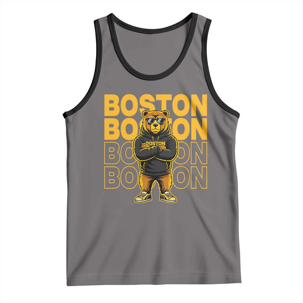 Retro Boston Ice Hockey Tank Top Fear The Bear