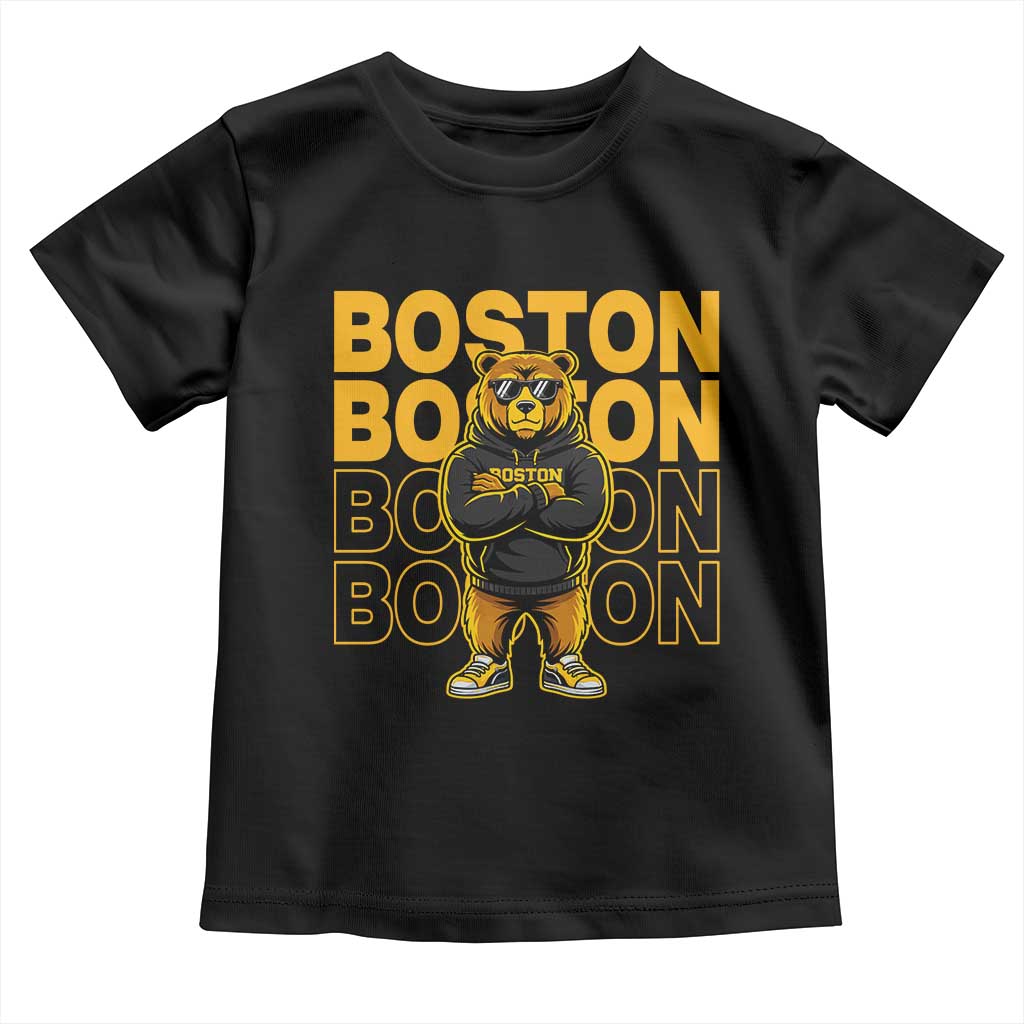 Retro Boston Ice Hockey Toddler T Shirt Fear The Bear