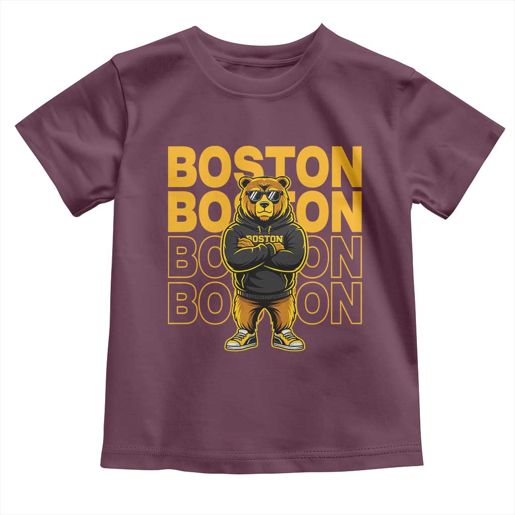 Retro Boston Ice Hockey Toddler T Shirt Fear The Bear