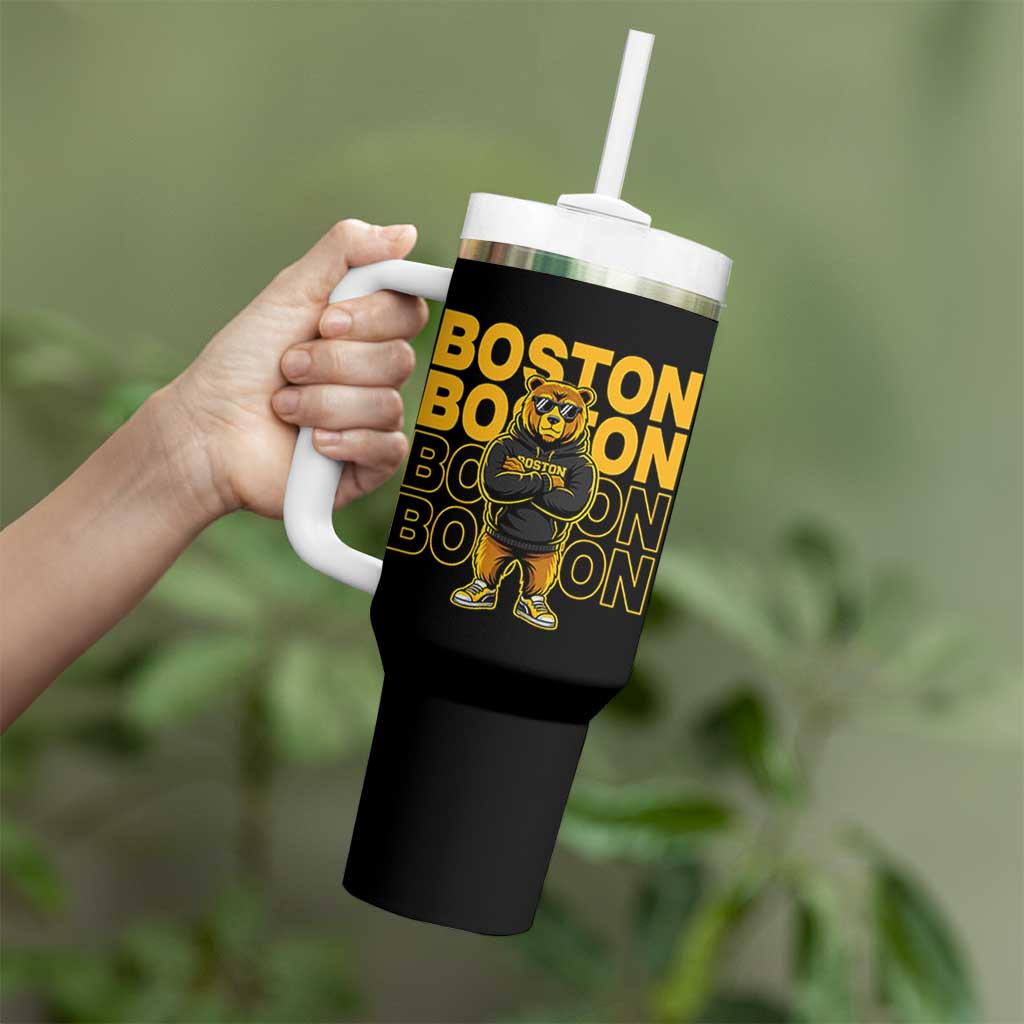 Retro Boston Ice Hockey Tumbler With Handle Fear The Bear