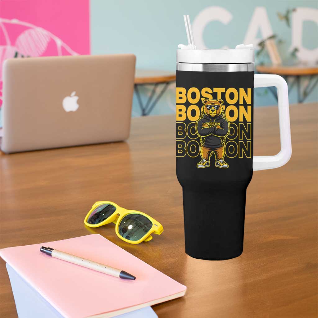 Retro Boston Ice Hockey Tumbler With Handle Fear The Bear