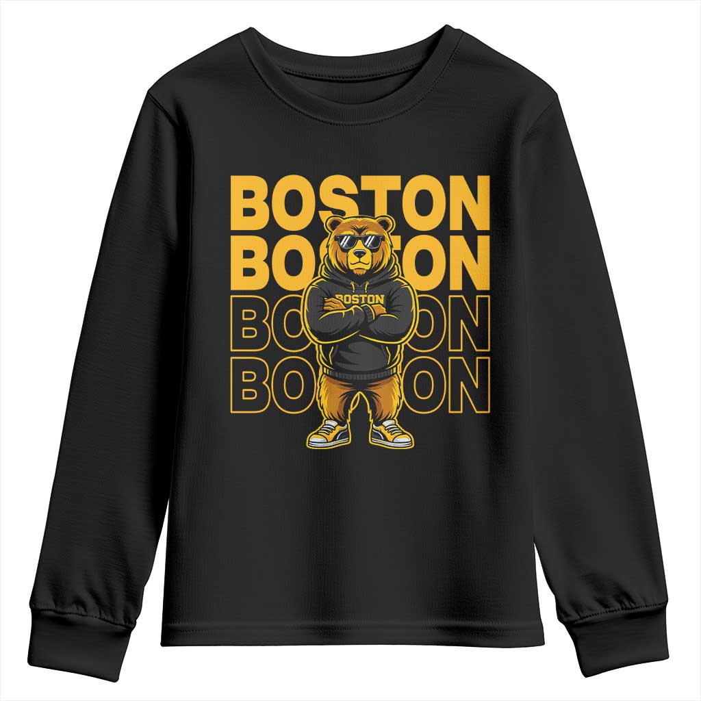 Retro Boston Ice Hockey Youth Sweatshirt Fear The Bear