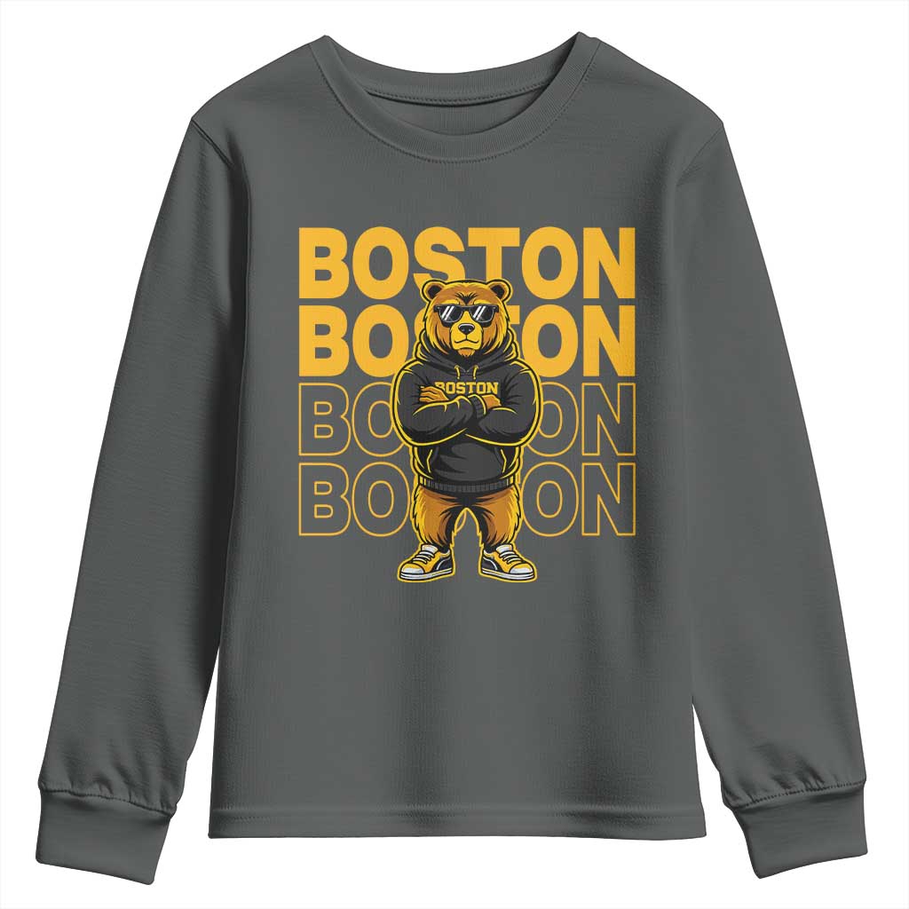 Retro Boston Ice Hockey Youth Sweatshirt Fear The Bear